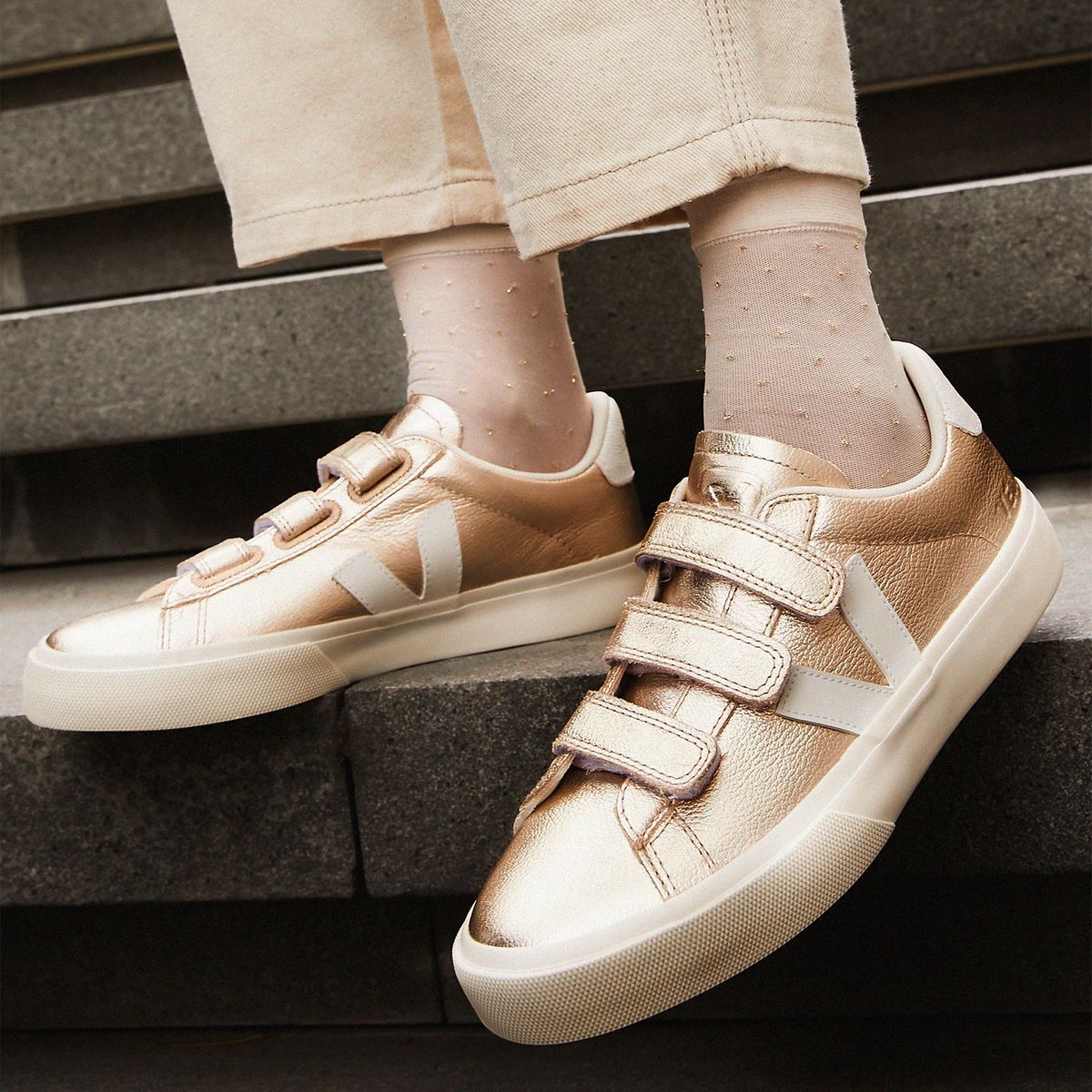 VEJA - Recife Zapatilla Urbana Mujer Cuero Cafe Veja