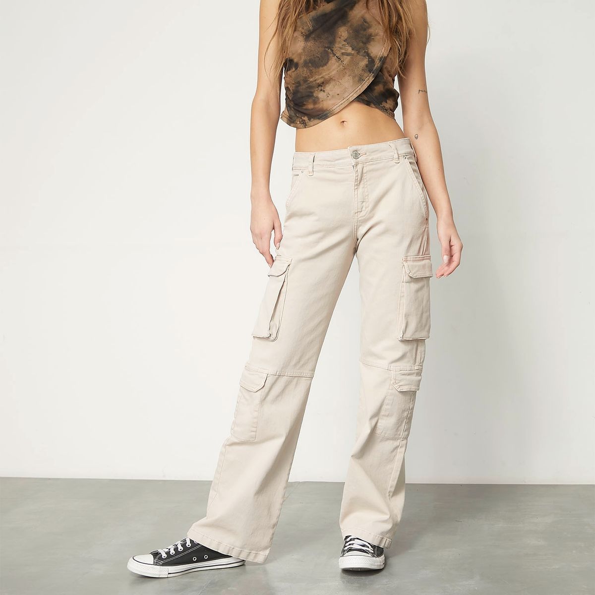 AMERICANINO - Americanino Jeans Cargo Tiro Medio Algodón Mujer