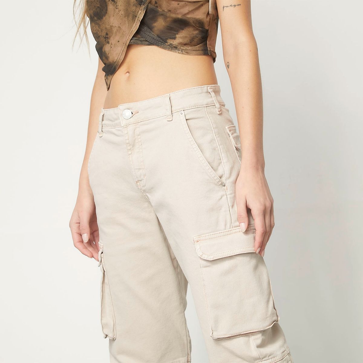 AMERICANINO - Americanino Jeans Cargo Tiro Medio Algodón Mujer