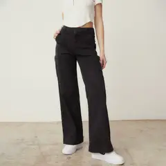 SYBILLA - Jeans Cargo Tiro Medio Algodón Mujer