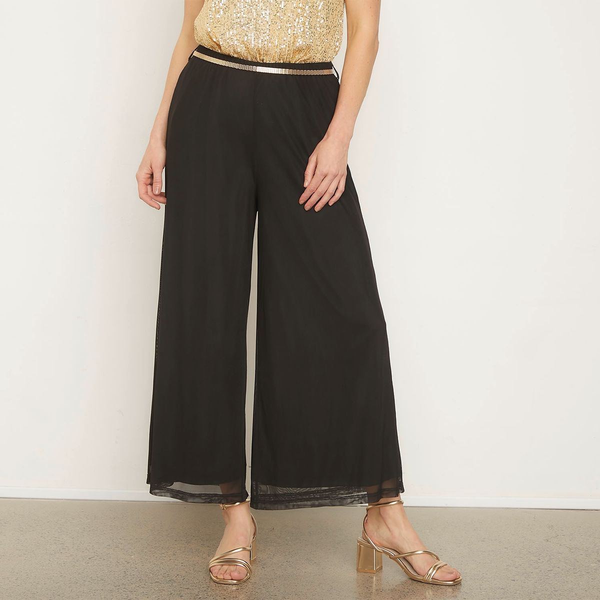 S COCCI - Pantalon Culotte Tiro Medio Fiesta Mujer Stefano Cocci