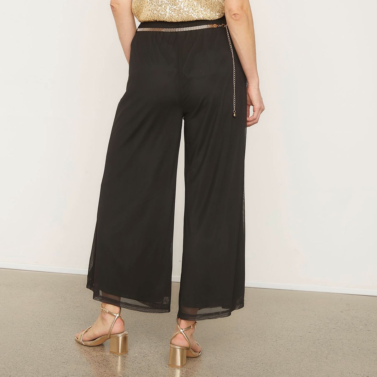 S COCCI - Pantalon Culotte Tiro Medio Fiesta Mujer Stefano Cocci