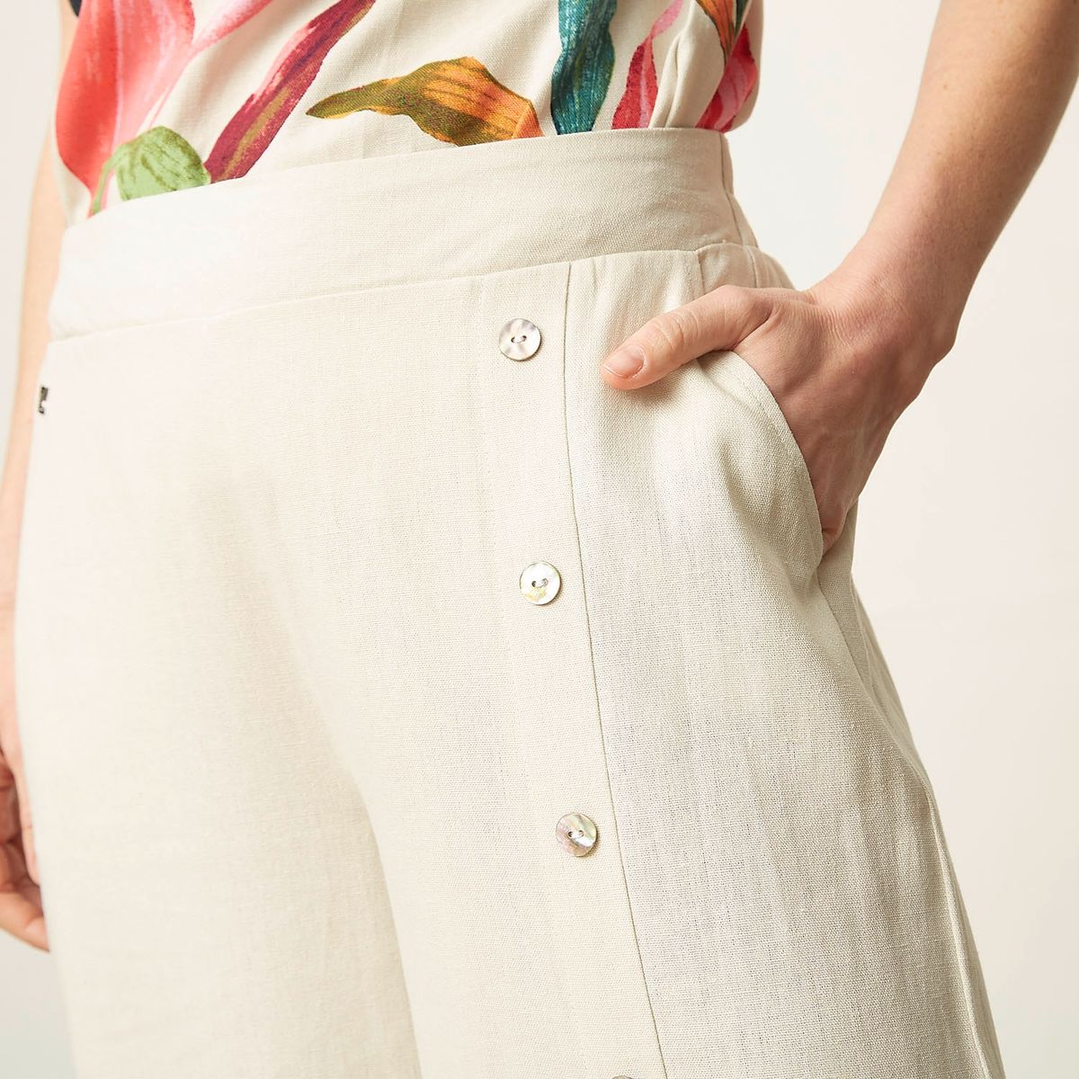 S COCCI - Pantalón Palazzo Tiro Medio Mujer Stefano Cocci