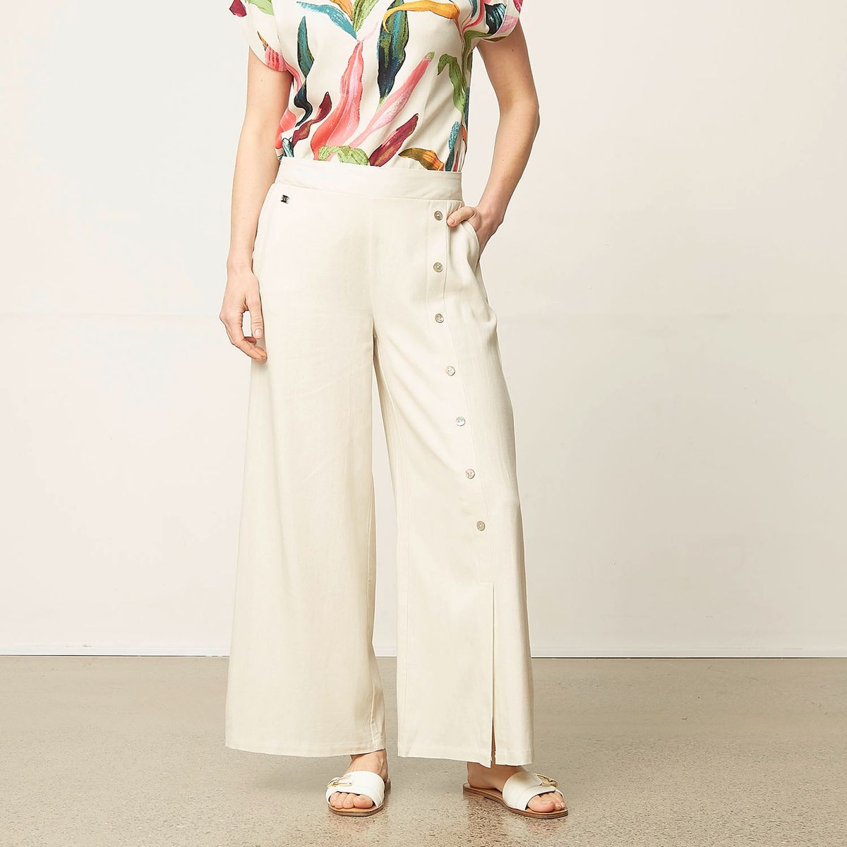 S COCCI - Pantalón Palazzo Tiro Medio Mujer Stefano Cocci