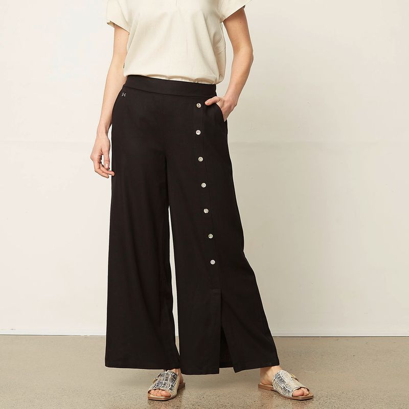 S COCCI - Pantalón Palazzo Tiro Medio Mujer Stefano Cocci