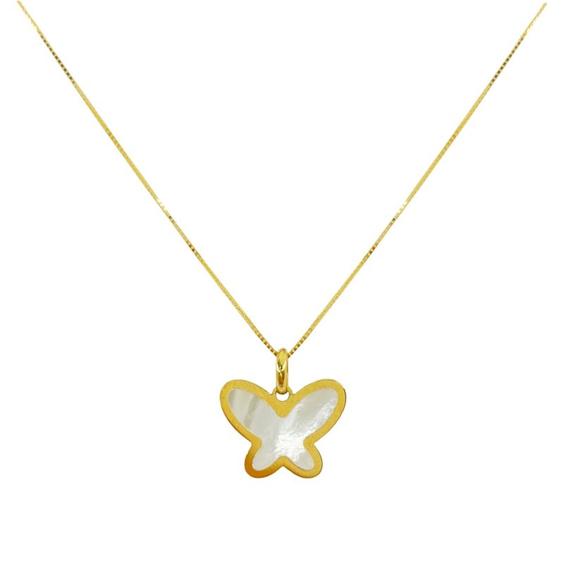 FIGAL ALTA JOYERIA - Collar Oro 18K Mariposa Nacar Mujer Figal Alta Joyeria