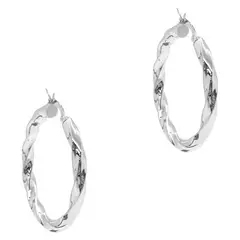FIGAL ALTA JOYERIA - Aros Plata 925 Argolla Espiral Mujer