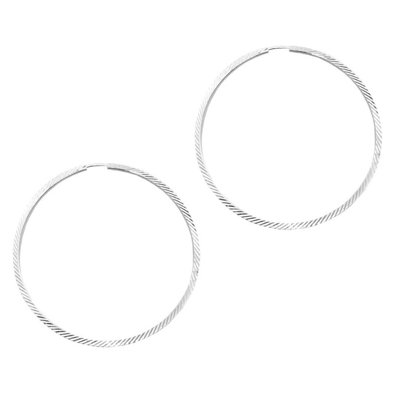 FIGAL ALTA JOYERIA - Aros Plata Argolla Facetada Mujer Figal Alta Joyeria