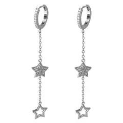 FIGAL ALTA JOYERIA - Aros Argolla Estrella Doble Mujer