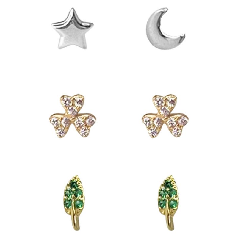 FIGAL ALTA JOYERIA - Set 3 Aros Plata 925 Colores Mujer Figal Alta Joyeria