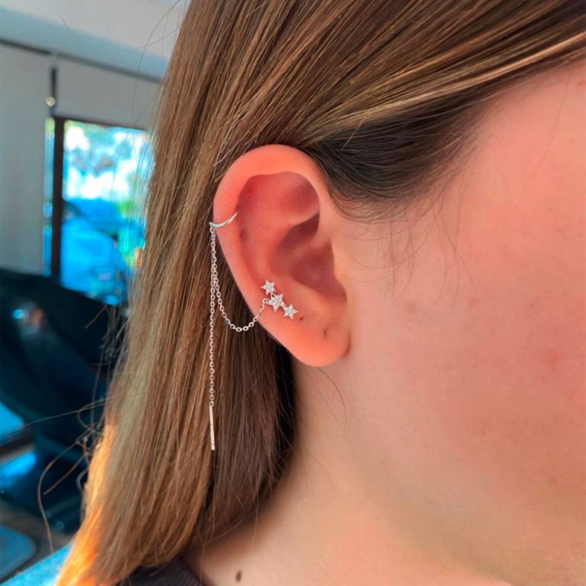 FIGAL ALTA JOYERIA - Aros Estrella Largo Mujer Figal Alta Joyeria