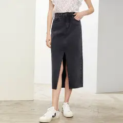 BASEMENT - Falda Midi Algodón Mujer