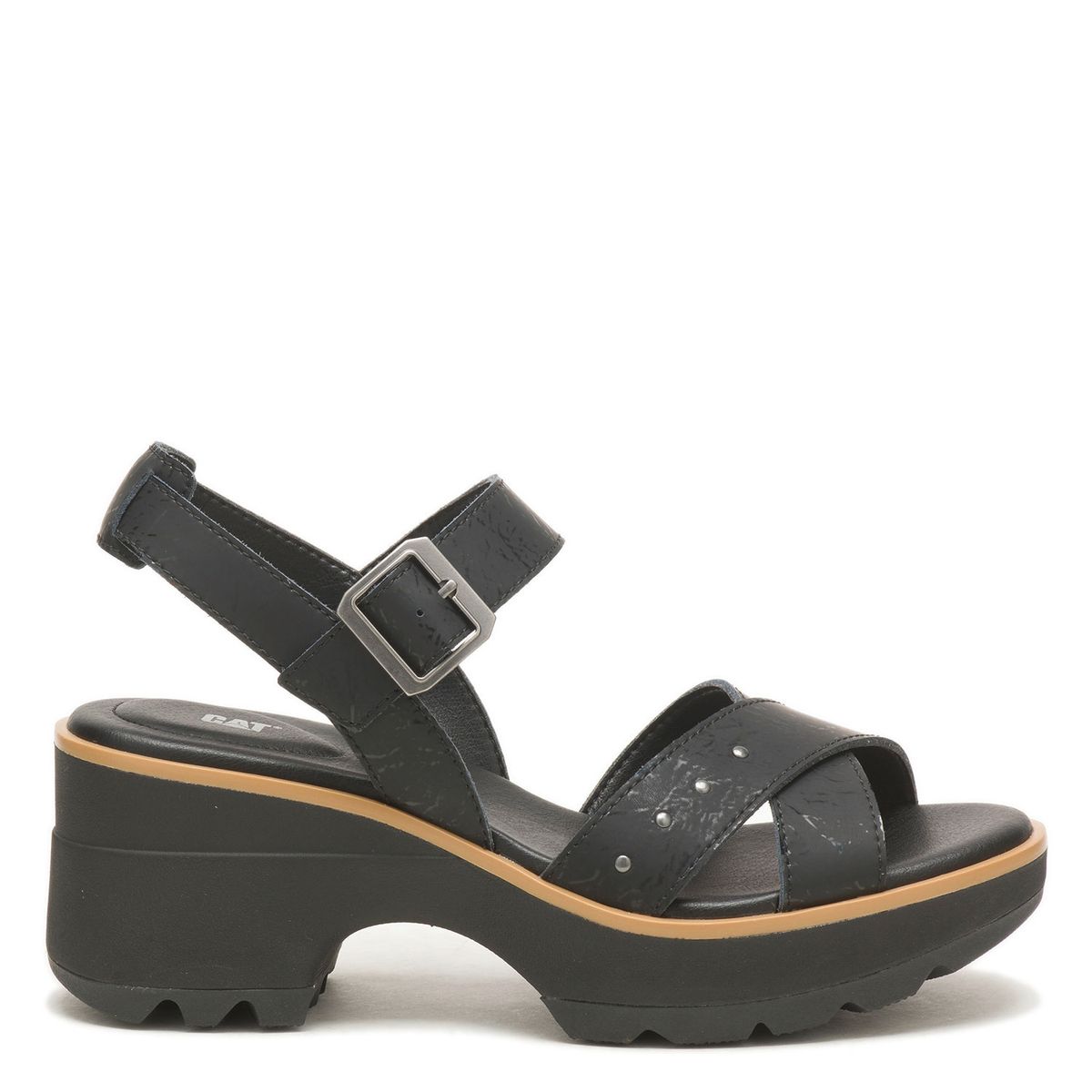 CAT - Sandalia Mujer Gamuza Negro Cat
