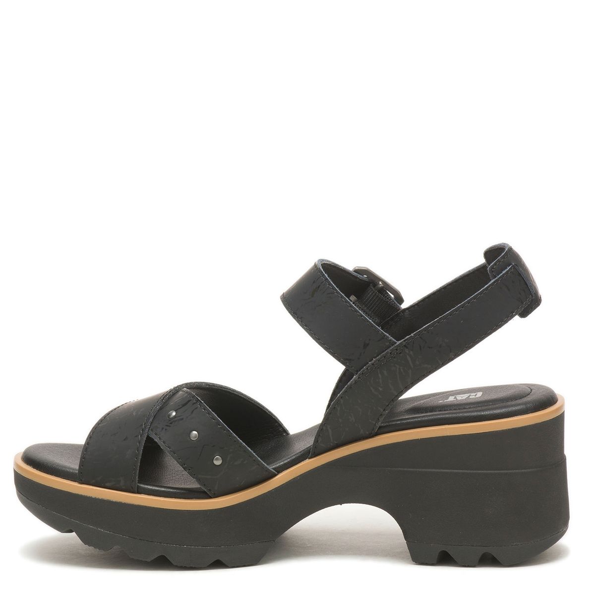 CAT - Sandalia Mujer Gamuza Negro Cat