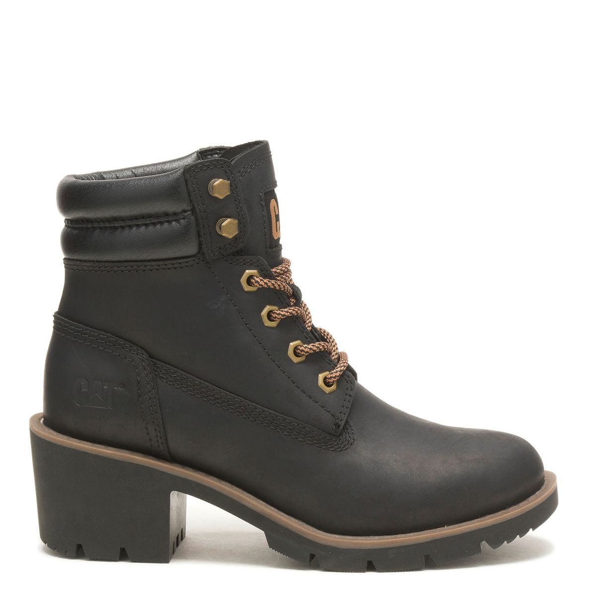 CAT - Botín Mujer Cuero Negro Cat