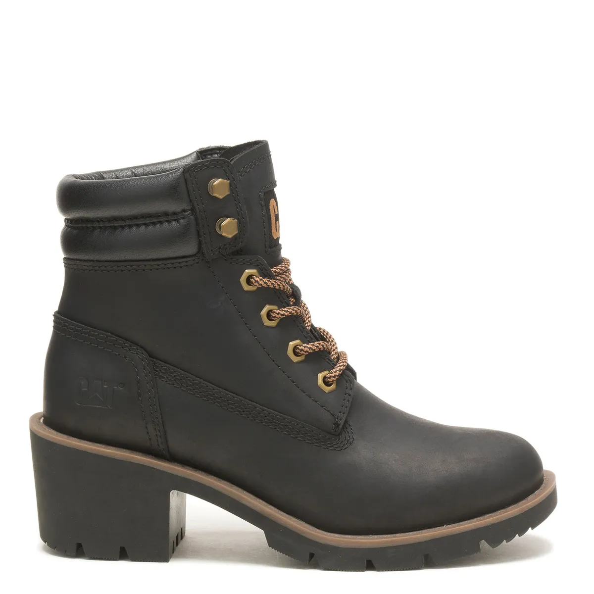 CAT - Botín Mujer Cuero Negro Cat