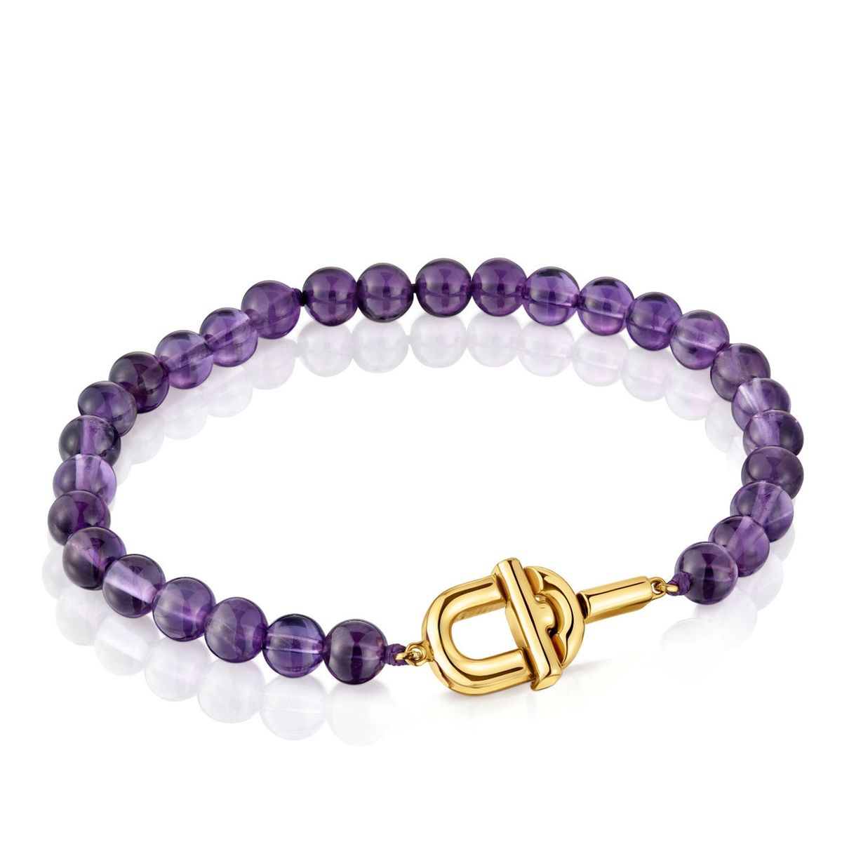 TOUS - Pulsera Con Baño De Oro 18 Kt Sobre Plata Y Amatistas Tous Manifesto Mujer Tous