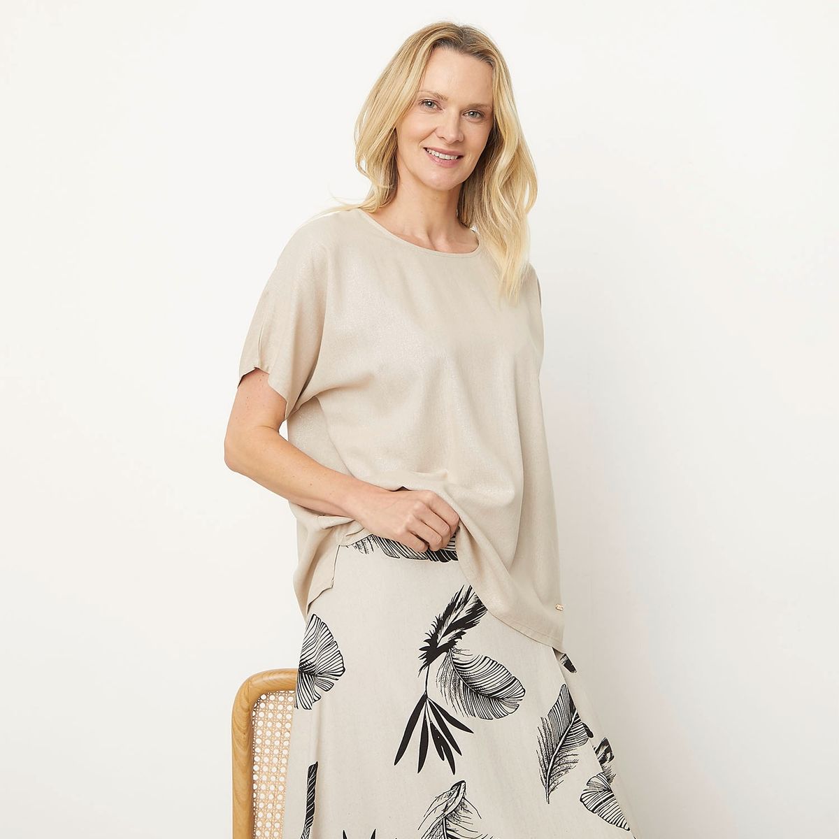 S COCCI - Blusa Manga Corta Lino Mujer S Cocci