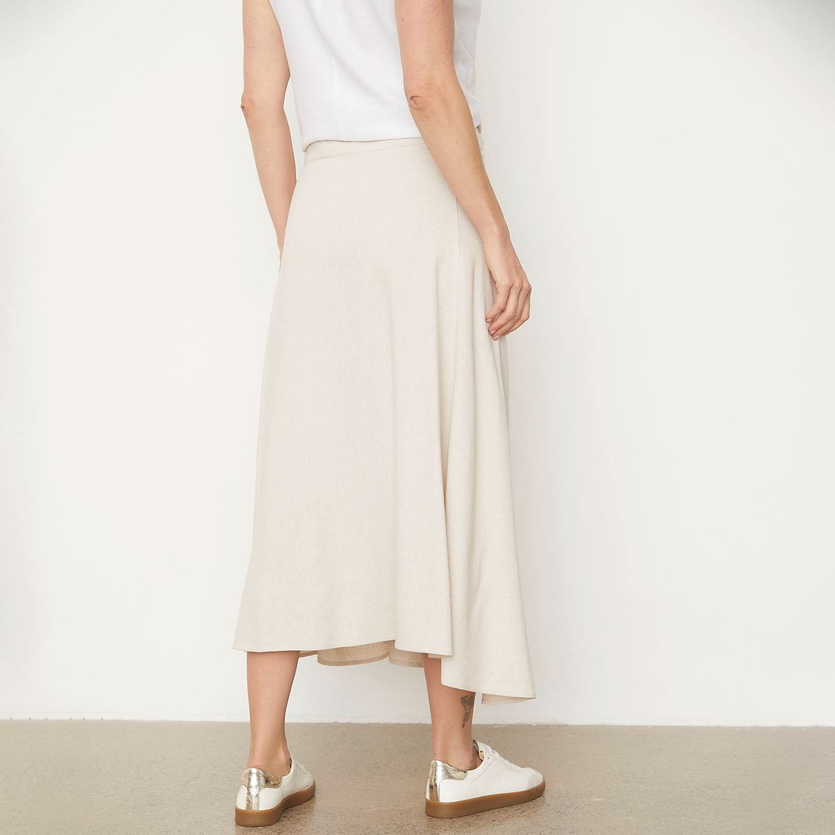 S COCCI - Falda Larga Lino Mujer S. Cocci