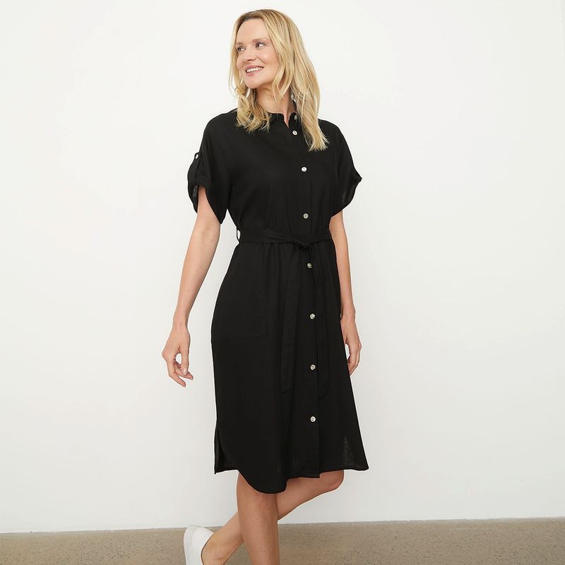 S COCCI - Stefano Cocci Vestido Midi Lino Mujer Stefano Cocci