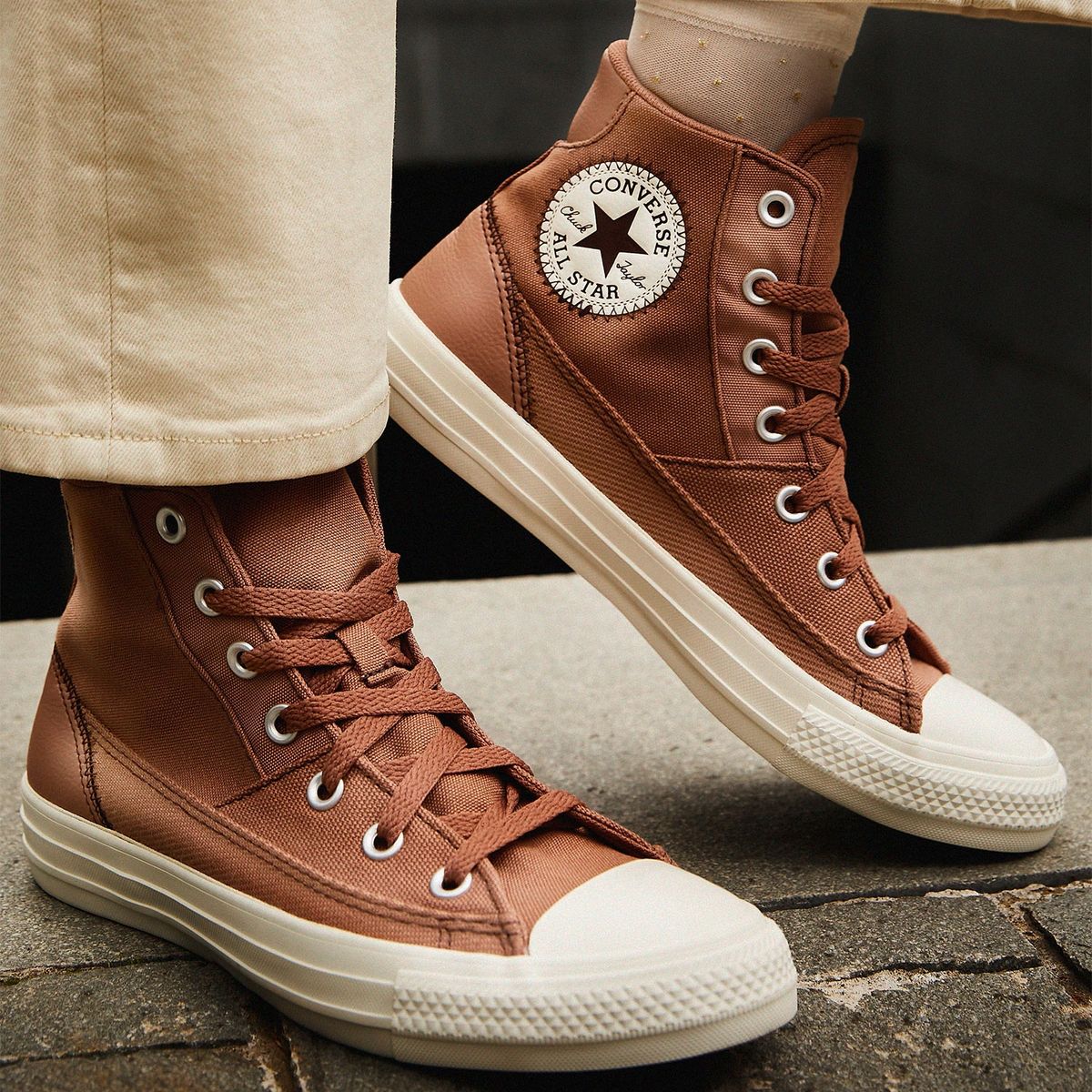 CONVERSE - Chuck Taylor Zapatilla Urbana Mujer Café Converse