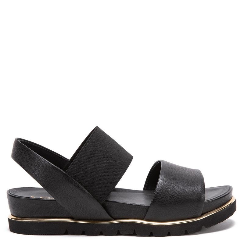GACEL - Sandalia Mujer Cuero Negro Gacel