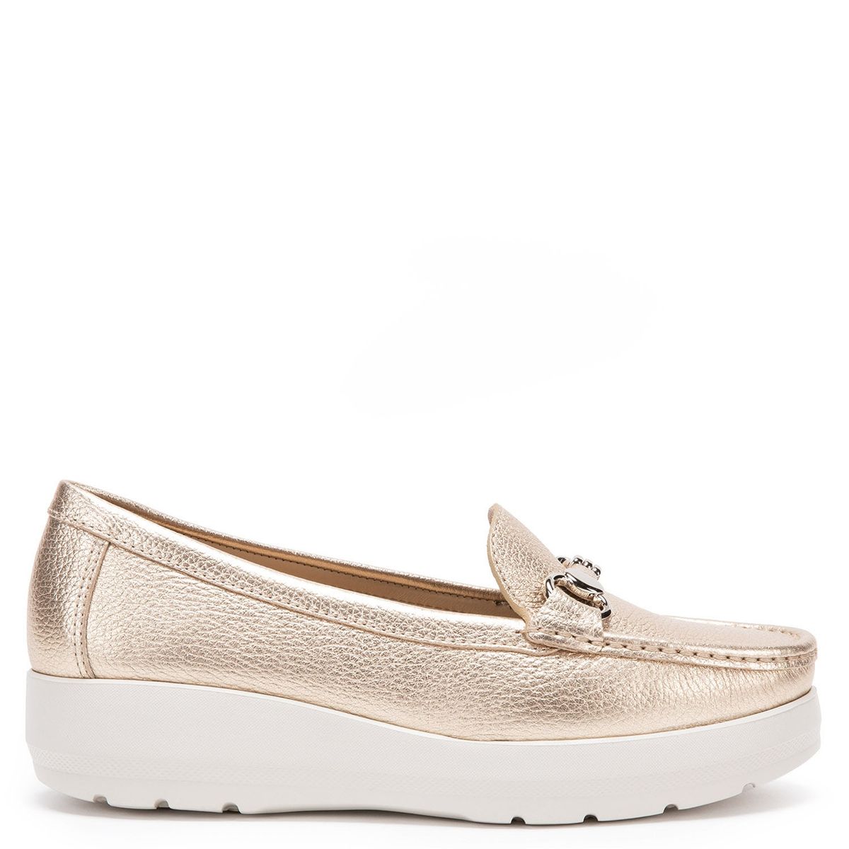 GACEL - Mocasín Mujer Cuero Dorado Gacel