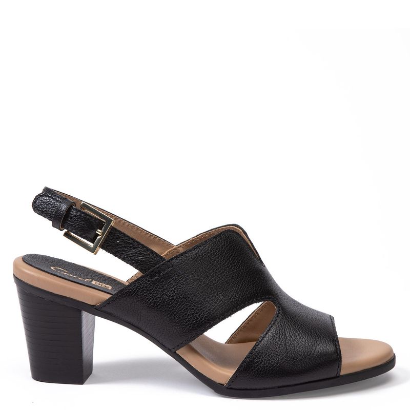 GACEL - Sandalia  Mujer Cuero Negro Gacel