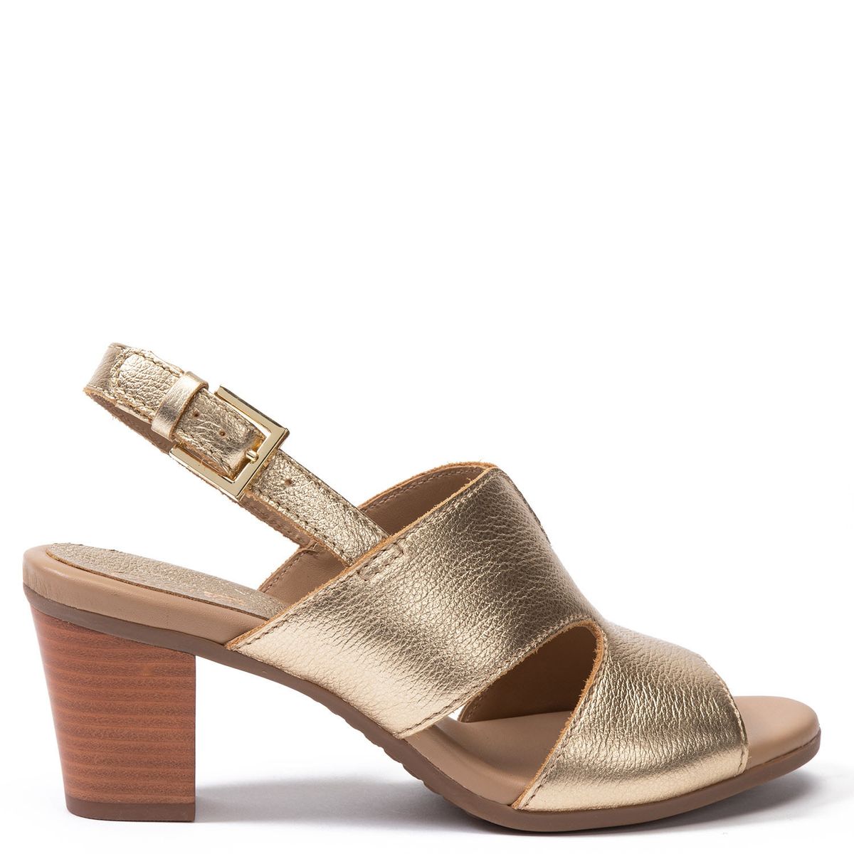 GACEL - Sandalia Mujer Cuero Dorado Gacel