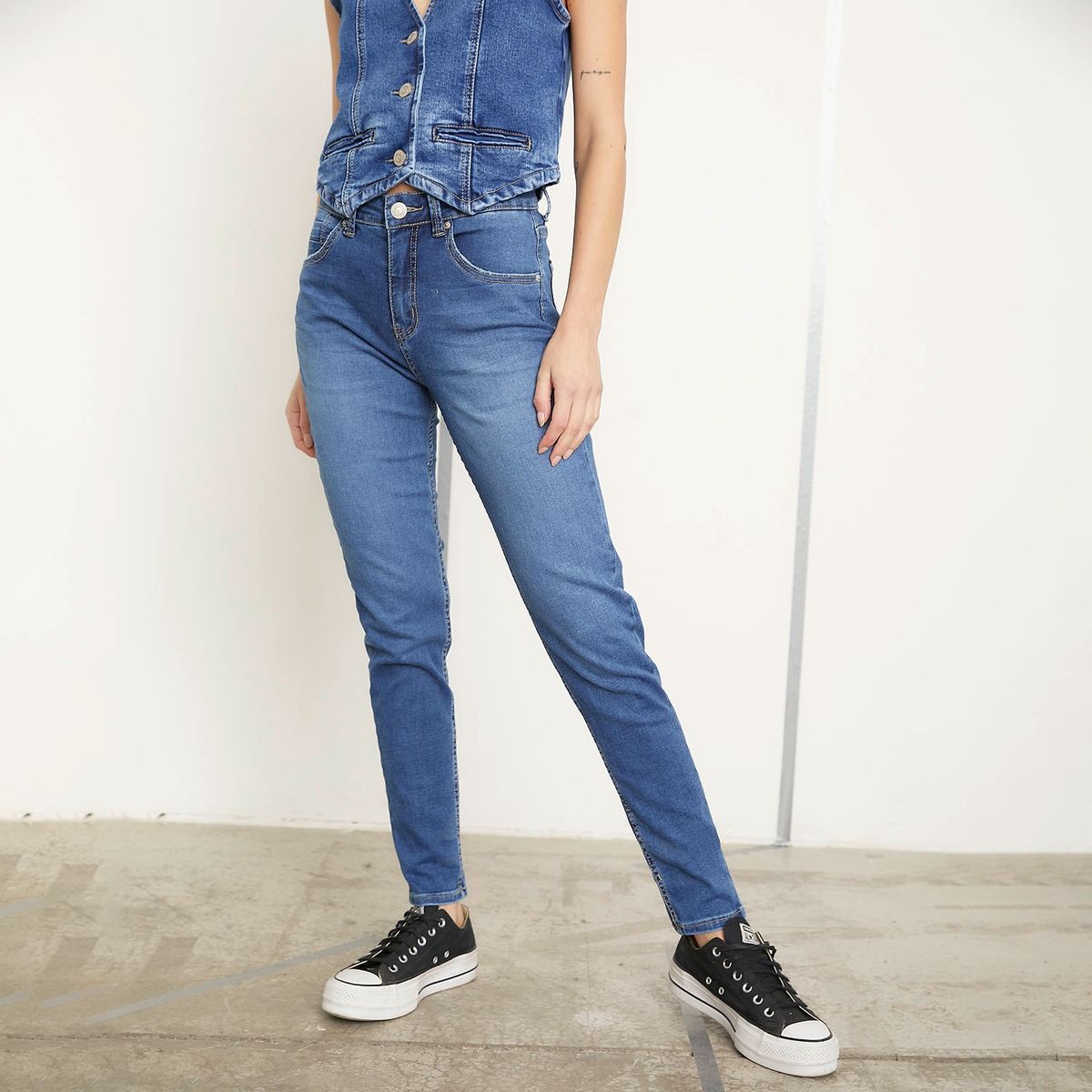 AMERICANINO - Jeans Skinny Tiro Medio Mujer Americanino