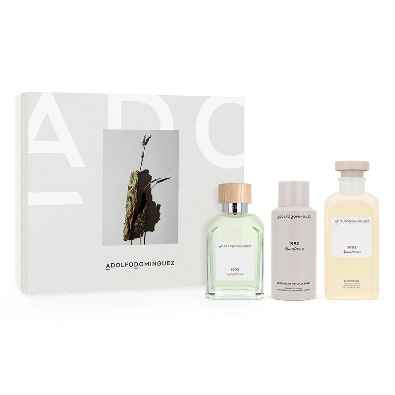 ADOLFO DOMINGUEZ - Set Perfume Hombre Agua Fresca 1993 Edt 200Ml + Gel De Ducha 400Ml + Desodorante 150Ml Adolfo Domínguez