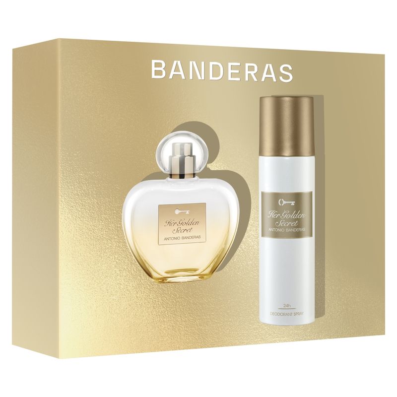 BANDERAS - Set Perfume Mujer Her Golden Secret EDT 80Ml + Desodorante Antonio Banderas