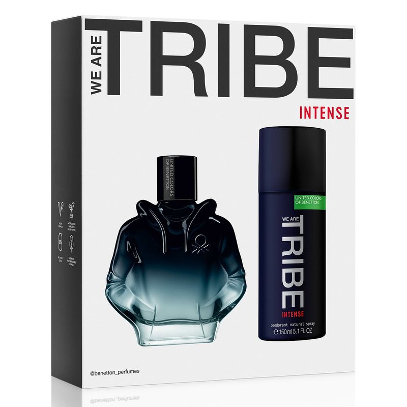 BENETTON - Set Perfume Hombre Tribe Intense EDP 90Ml + Desodorante 150Ml Benetton
