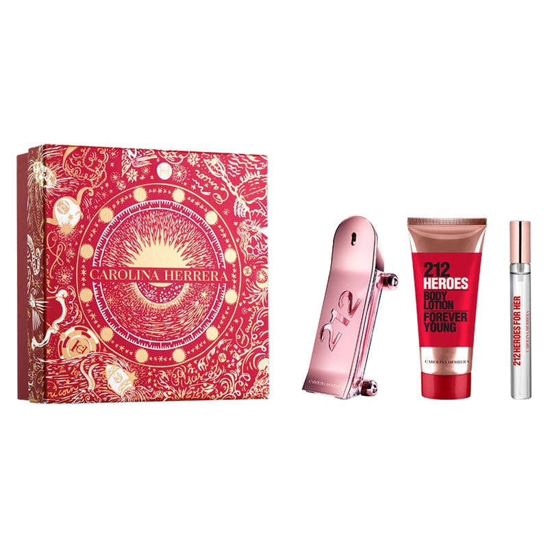 CAROLINA HERRERA - Set Perfume Mujer 212 Heroes For Her Edp 80Ml + Body Lotion 100Ml + Megaspritzer 10Ml Carolina Herrera