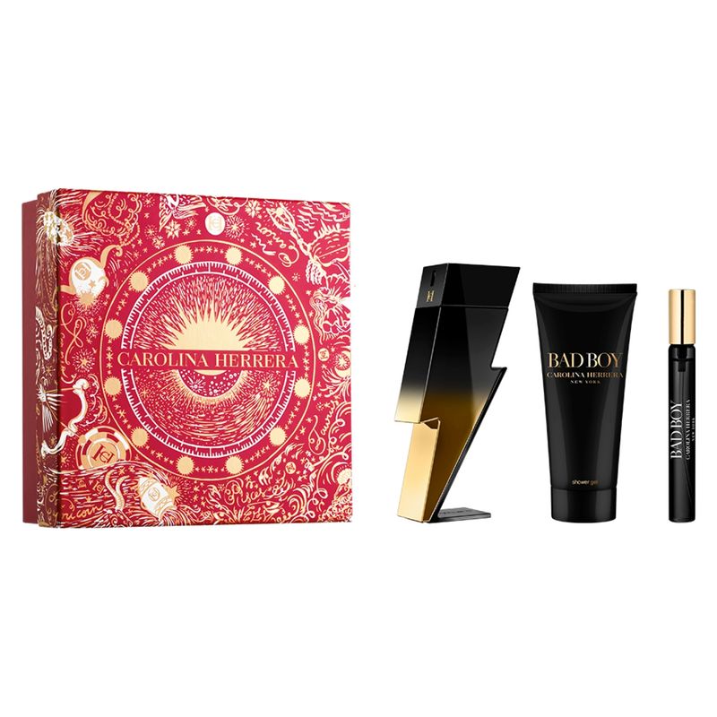 CAROLINA HERRERA - Set Perfume Hombre Bad Boy Extreme Edp 100Ml + Shower Gel 100Ml + Megaspritzer Carolina Herrera
