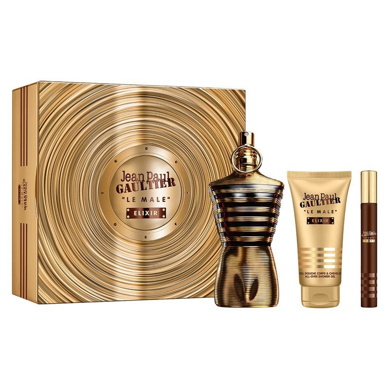 JEAN PAUL GAULTIER - Set Perfume Hombre Male Elixir Parfum 125Ml+ Shower Gel 75Ml + Megaspritzer 10Ml Jean Paul Gaultier