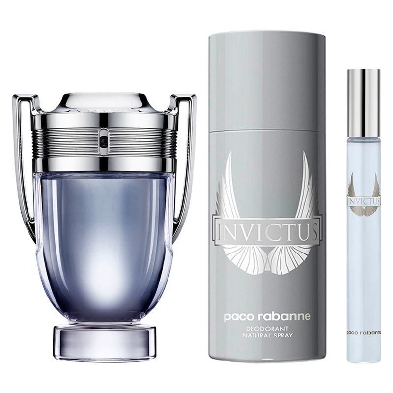 RABANNE - Set Perfume Hombre Invictus Edt 100Ml + Desodorante + Megaspritzer 10Ml Rabanne