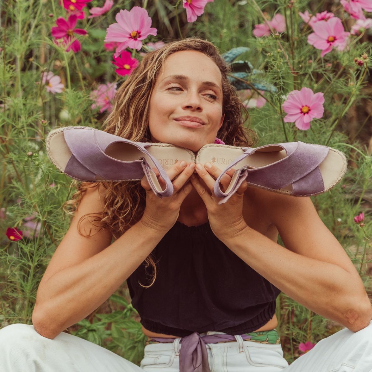 URCO - Sandalia Mujer Cuero Morado Urco