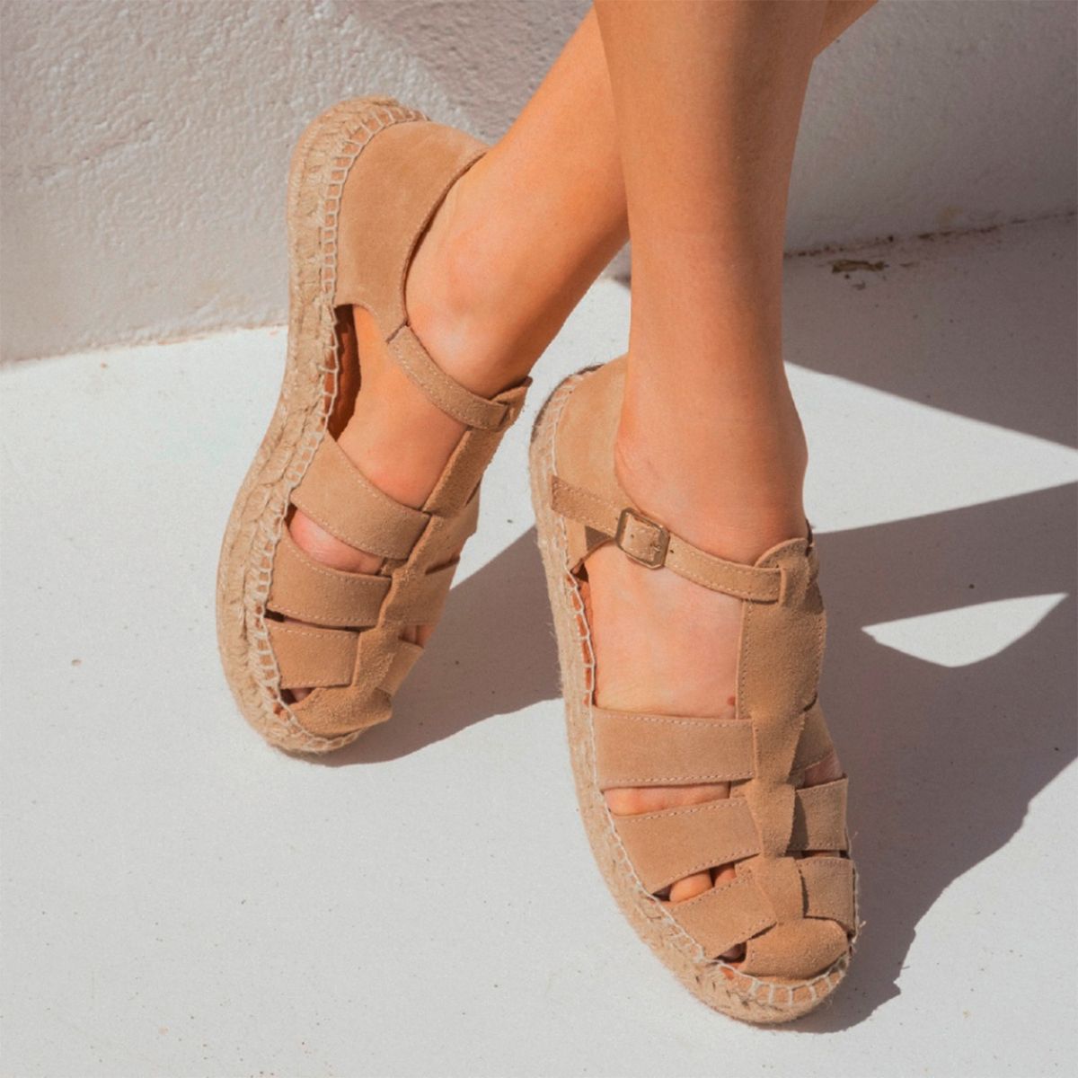 URCO - Sandalia Alpargata Mujer Cuero Beige Urco