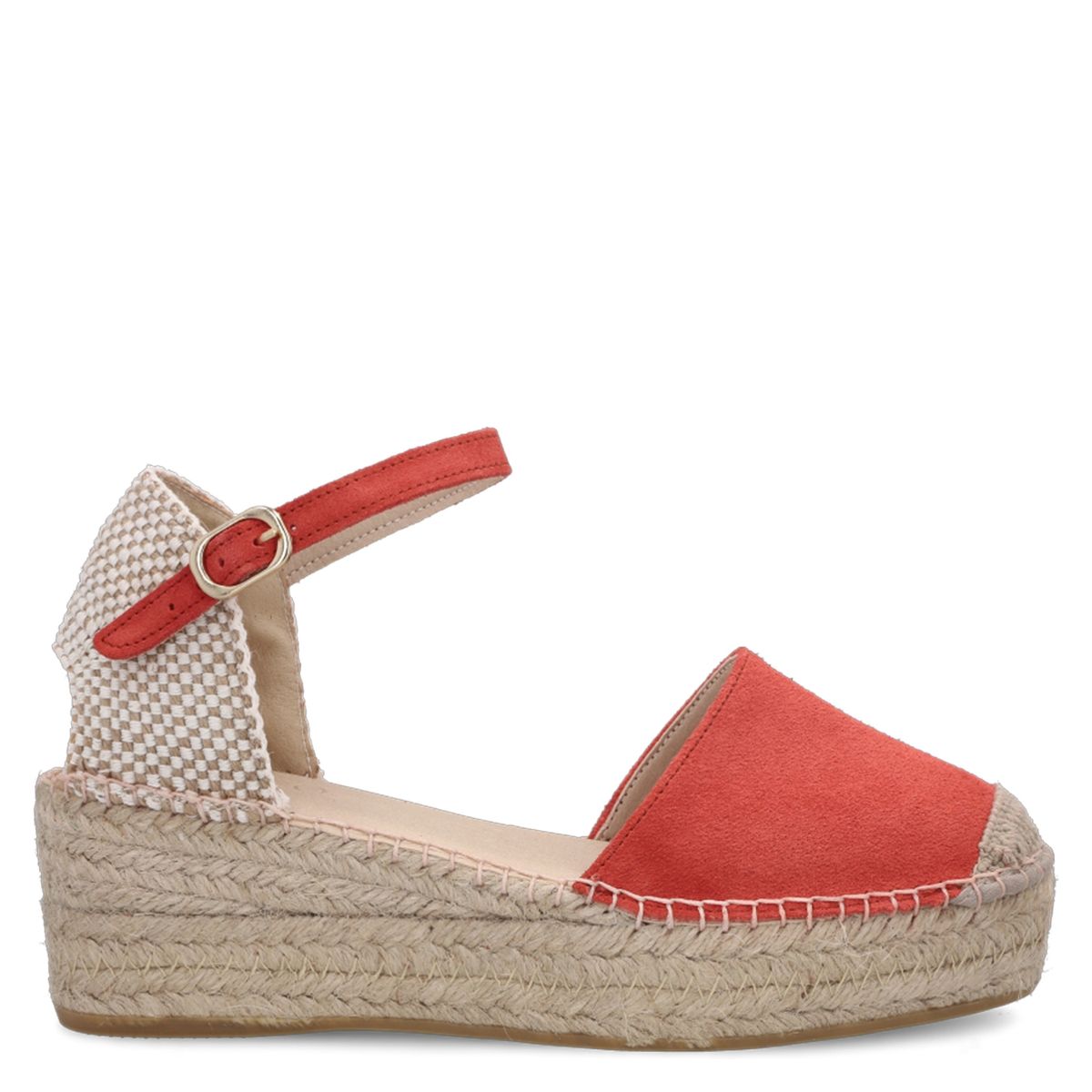 URCO - Sandalia Alpargata Mujer Cuero Naranjo Urco