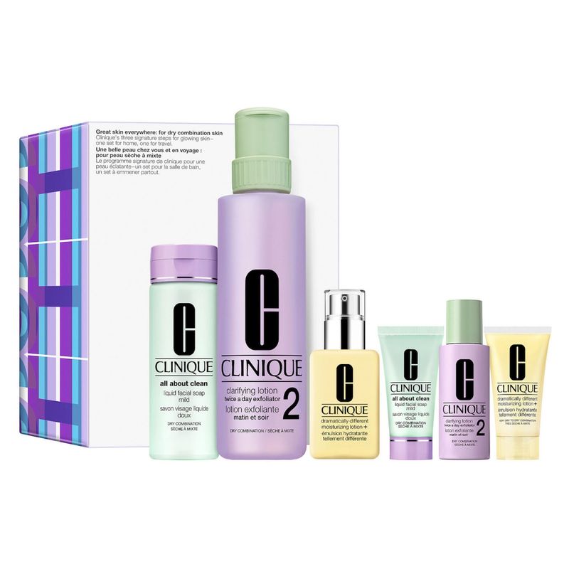 CLINIQUE - Set Rutina De 3 Pasos Piel Mixta A Seca Clinique