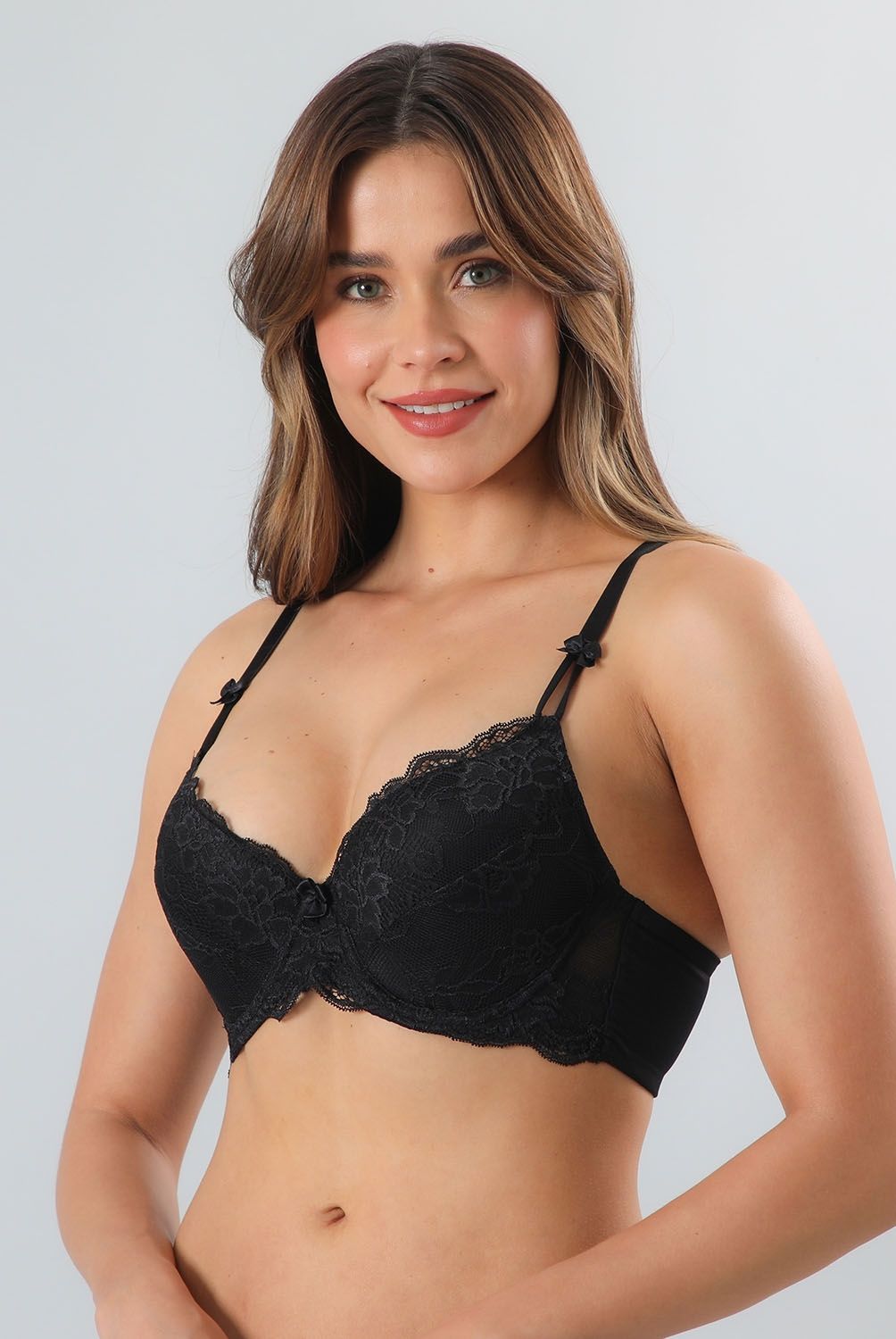 FLORES - Sostén Copas Encaje Pabilo Mujer Flores