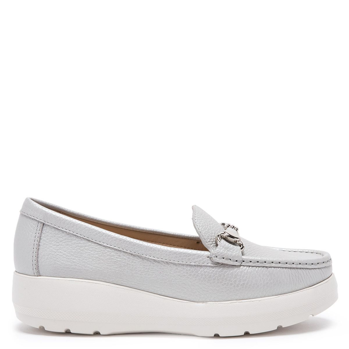 GACEL - Mocasín Mujer Cuero Gris  Gacel