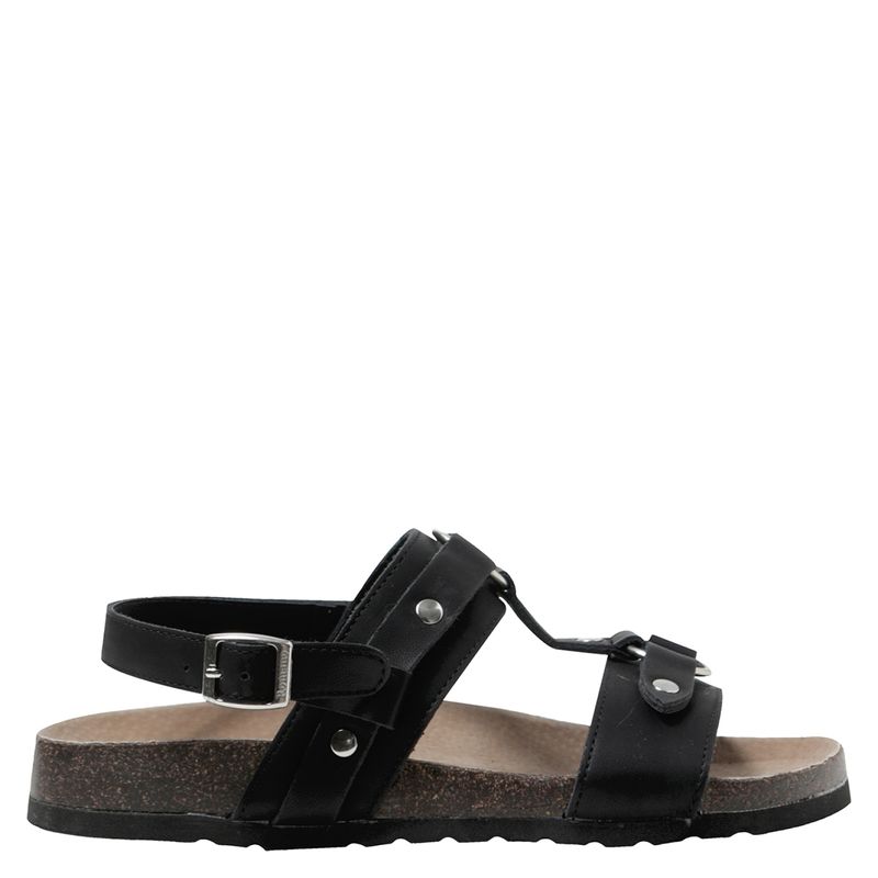 ROMANO - Sandalia Mujer Cuero Negro Romano