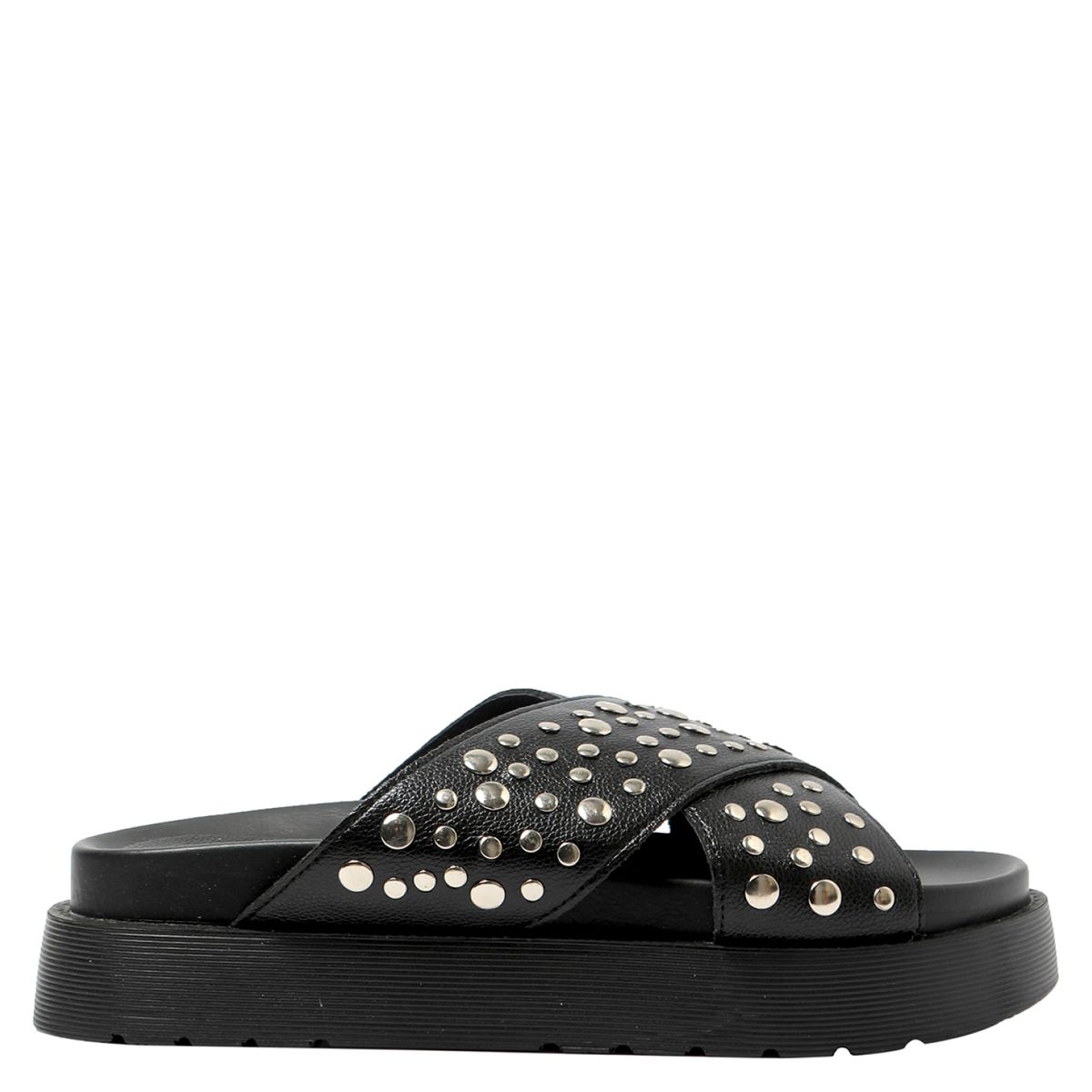 ROMANO - Sandalia Mujer Cuero Negro Romano