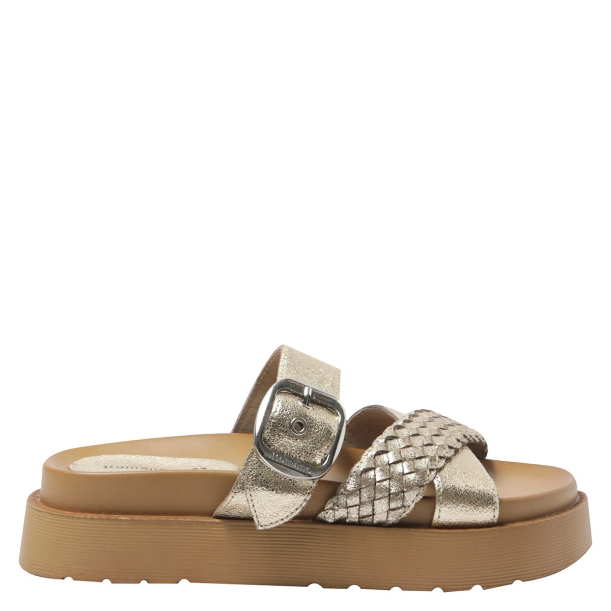 ROMANO - Sandalia Mujer Cuero Amarillo Romano