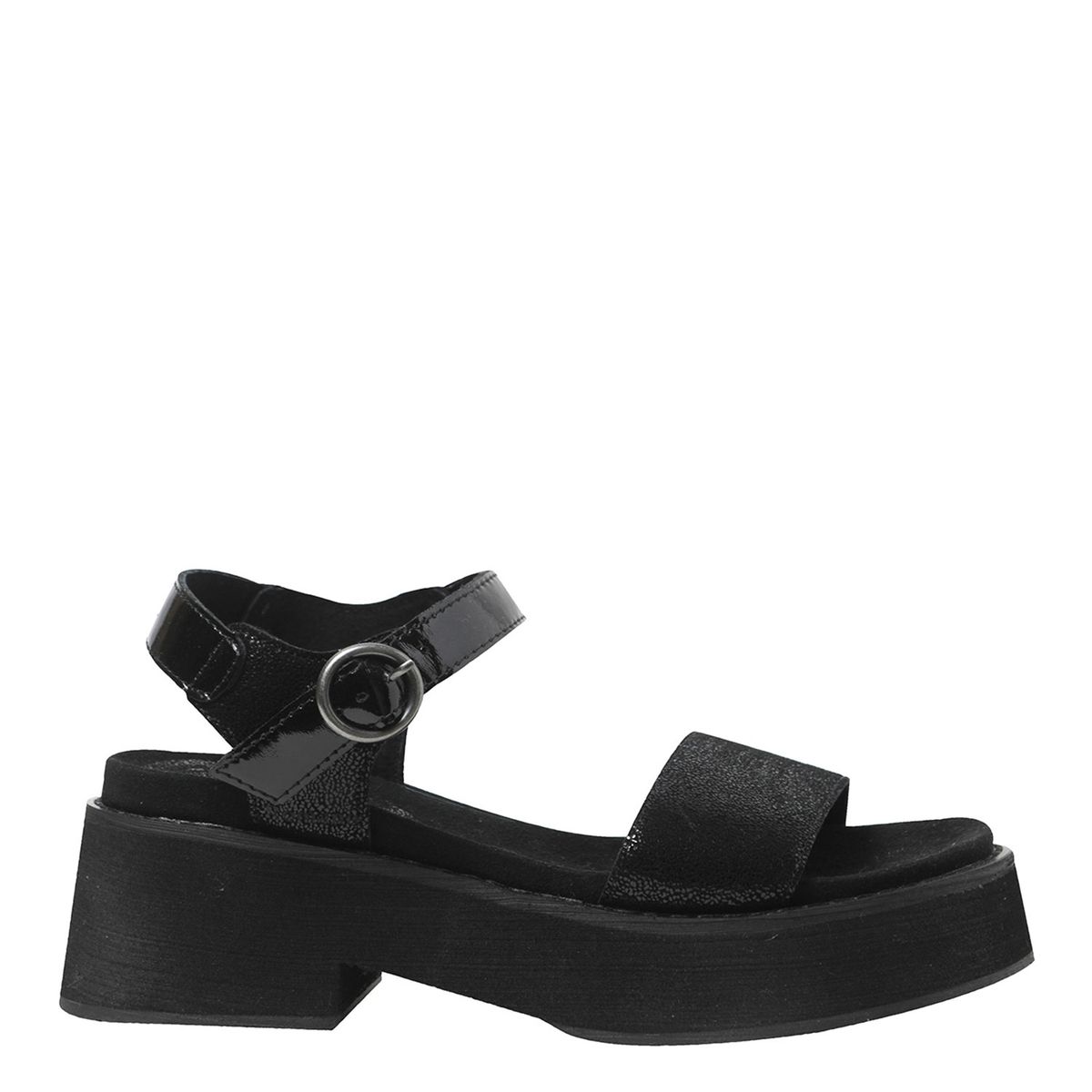 ROMANO - Sandalia Mujer Cuero Negro Romano