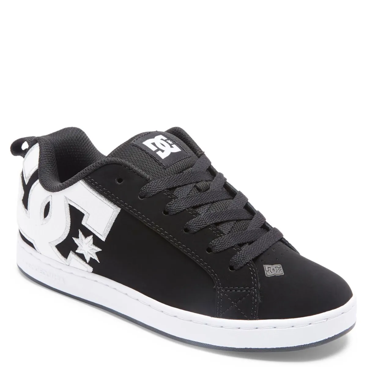 DC SHOES - Court Graffik B/W Stencil Zapatilla Mujer Cuero Negro Dc Shoes