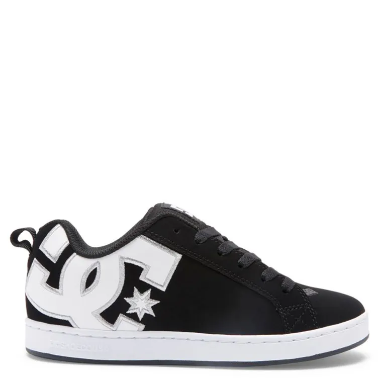 Court Graffik B/W Stencil Zapatilla Mujer Cuero Negro
