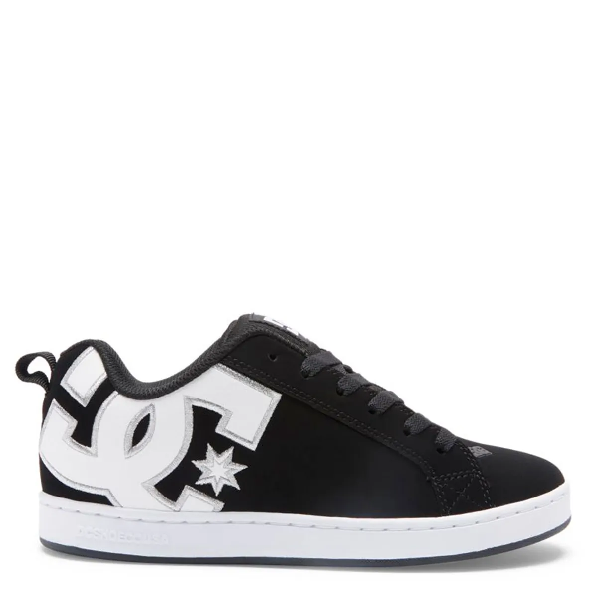 DC SHOES - Court Graffik B/W Stencil Zapatilla Mujer Cuero Negro Dc Shoes